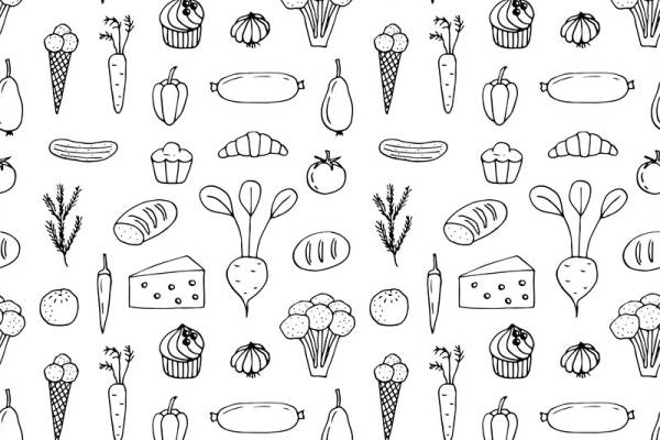 时尚食品主题面料印花设计，适合各类服装印花