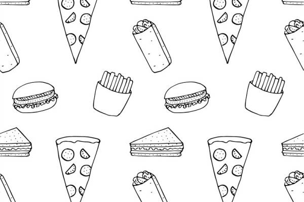 时尚潮流：冰淇淋与汉堡图案面料印花服装