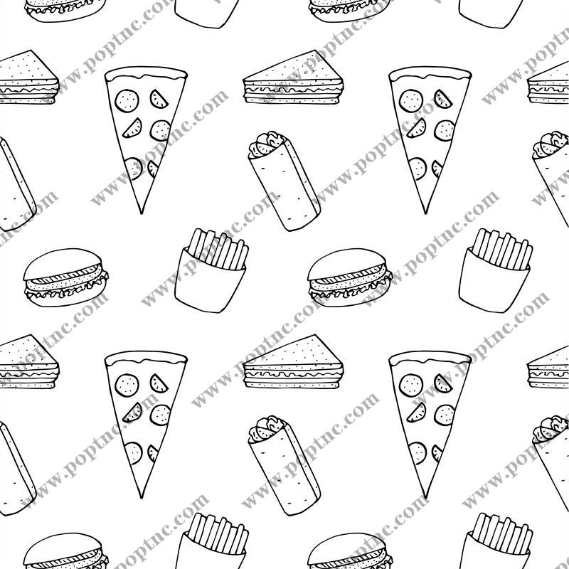 时尚潮流:冰淇淋与汉堡图案面料印花服装