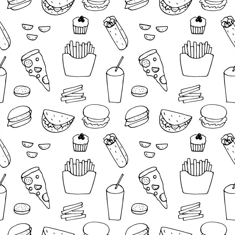 趣味卡通美食面料印花服装印花图案设计