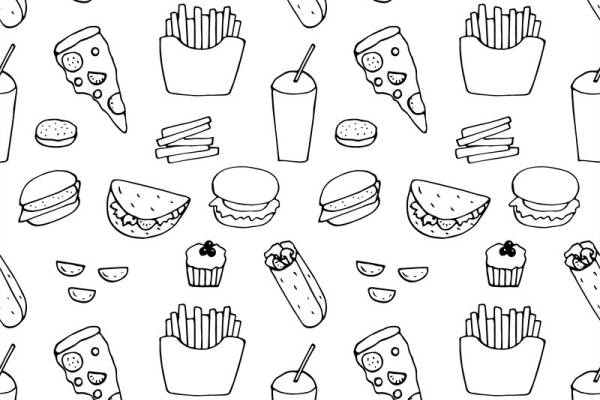 趣味卡通美食面料印花服装印花图案设计