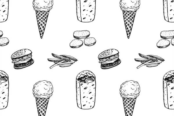 时尚甜品图案服装印花面料设计