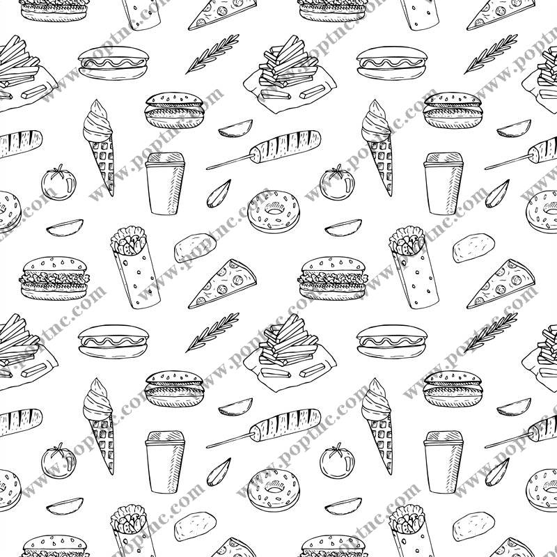 时尚潮流美食图案服装印花面料设计