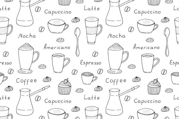 时尚咖啡主题服装印花设计：面料印花图案推荐