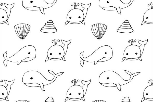 可爱海洋生物面料印花 儿童服装印花设计