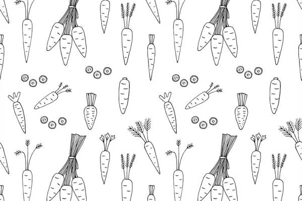 简约风格胡萝卜图案服装印花面料设计