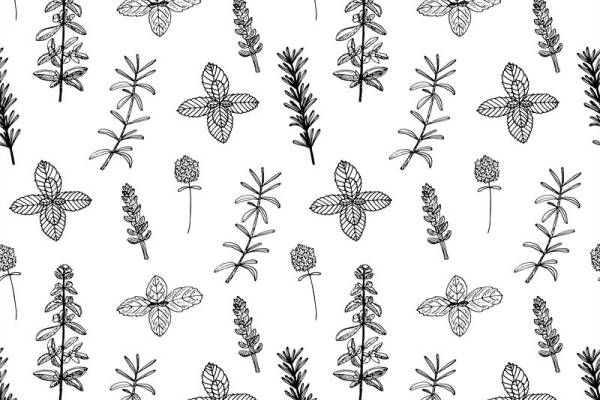 自然风格植物图案服装印花面料设计