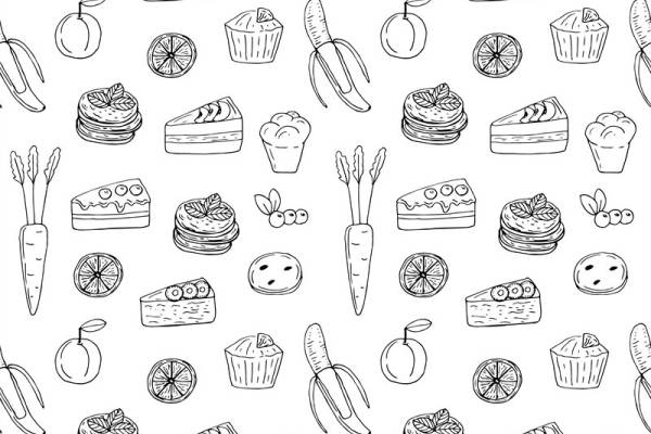 时尚甜品主题面料印花,甜美风格服装印花设计