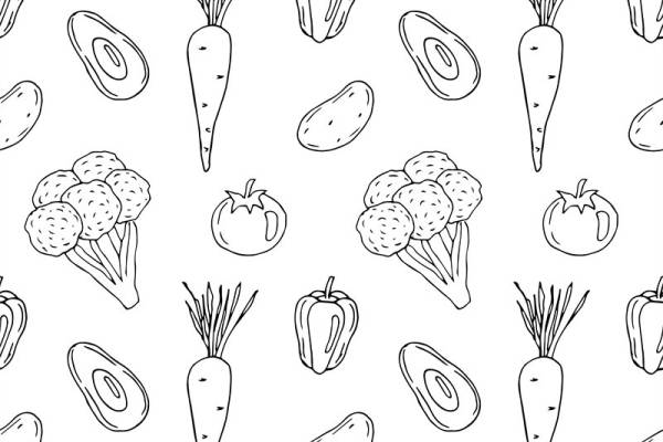 时尚自然风格服装印花：蔬菜图案面料印花设计