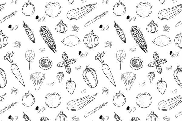 时尚自然风：蔬菜图案服装印花面料设计