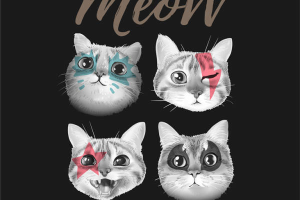 摇滚猫咪裁片印花服装，永不褪色的时尚潮流