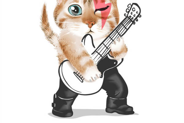 摇滚模式猫咪裁片印花服装印花设计