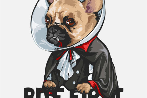 创意狗头裁片印花服装印花设计,时尚个性潮流服饰