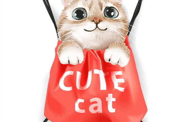 可爱猫咪图案裁片印花服装印花设计