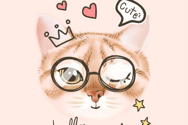 可爱猫咪裁片印花服装印花设计，萌趣时尚必备