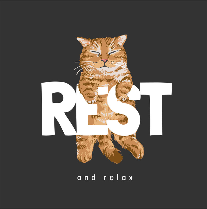 可爱猫咪裁片印花服装，享受轻松休闲时光