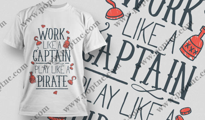 创意海盗主题裁片印花服装印花设计