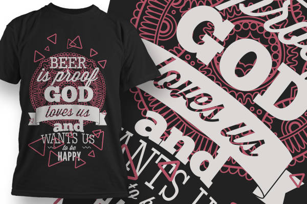 创意裁片印花服装:啤酒是上帝爱我们的证据