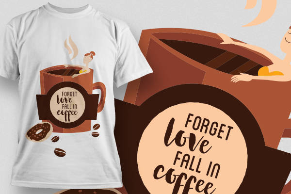 创意咖啡主题裁片印花服装,时尚与咖啡文化的完美结合