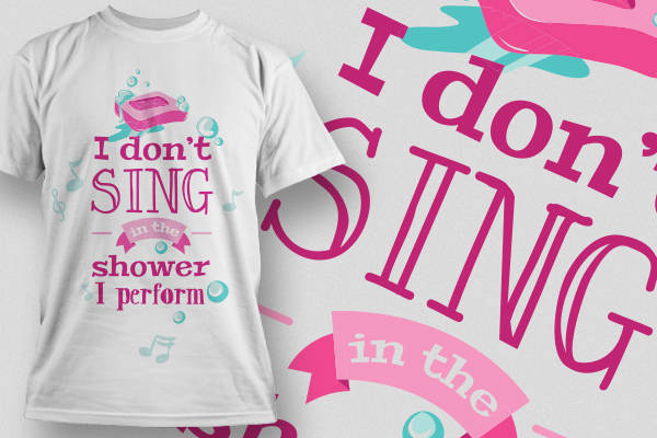 趣味淋浴表演主题裁片印花服装印花设计