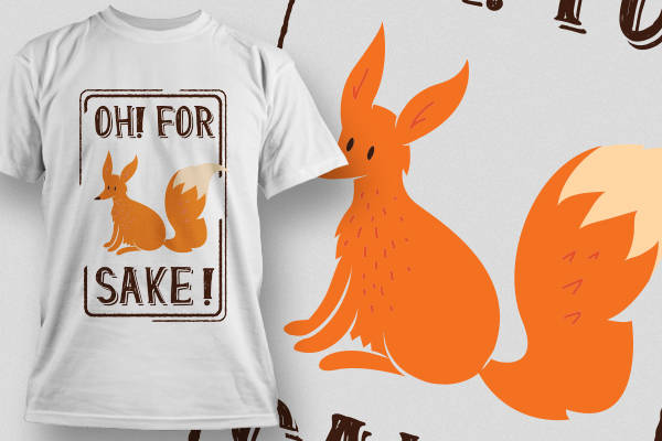 创意狐狸裁片印花服装印花设计,时尚潮流T恤图案