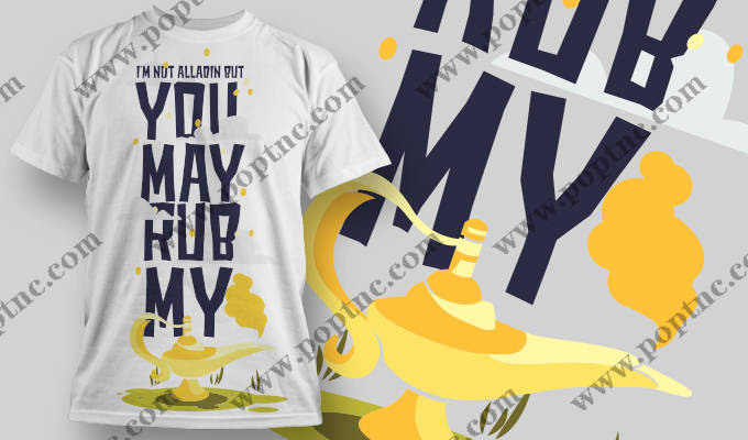 创意裁片印花服装:‘我不是阿拉丁,你可以摸我的’趣味T恤