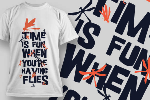 时尚创意裁片印花服装，享受苍蝇飞舞的欢乐时光