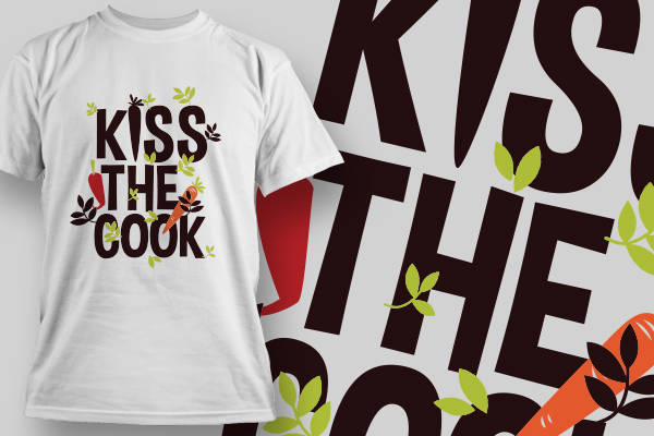 创意胡萝卜裁片印花服装 厨房主题趣味服装印花设计