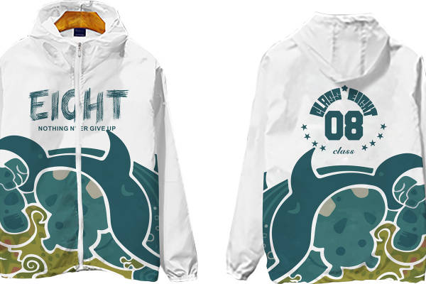 独特设计裁片印花服装 个性时尚08班服印花外套