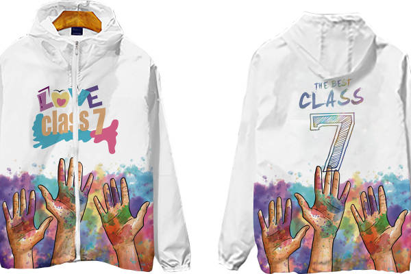 创意彩色手印裁片印花服装,展现个性与团结的完美融合