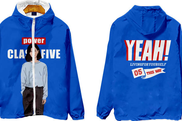 活力蓝色裁片印花服装,展现个性与时尚