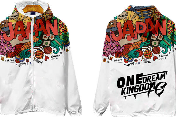 日本文化主题裁片印花服装印花时尚夹克