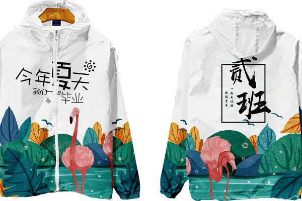 创意裁片印花服装 个性毕业季纪念款 时尚潮流班服设计