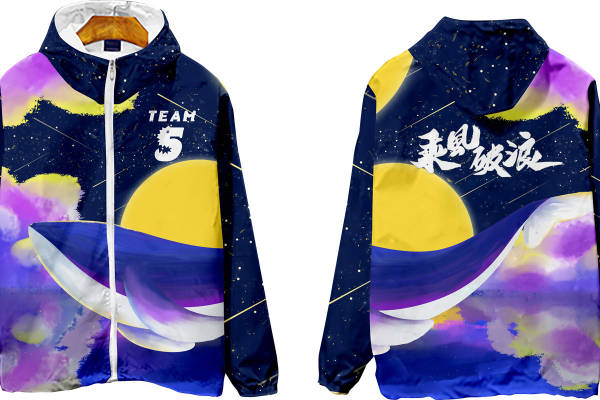 时尚星空主题裁片印花服装 个性运动风格服装印花设计