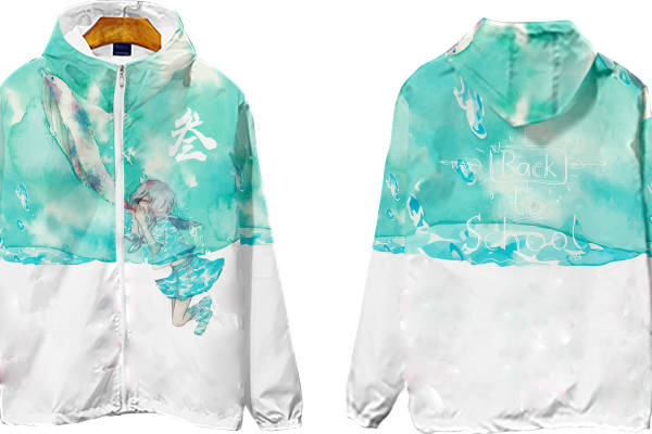 梦幻水彩风格裁片印花服装，校园风时尚设计