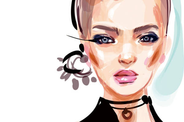 现代时尚女性裁片印花服装印花设计