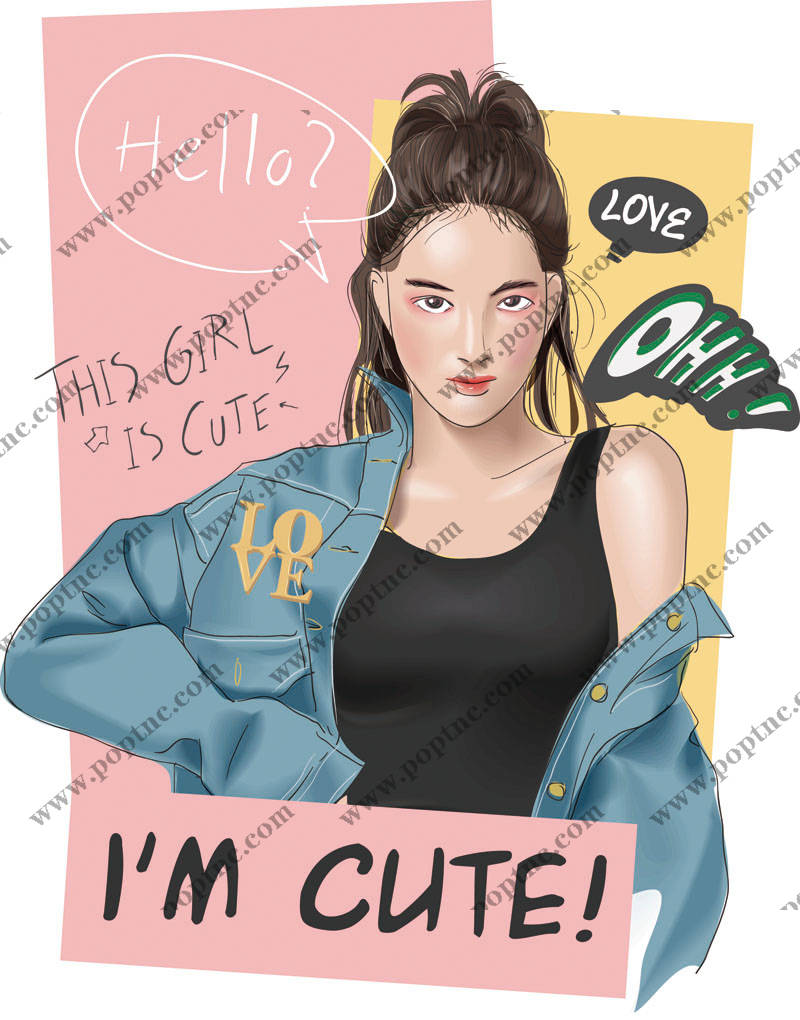 时尚可爱风格裁片印花服装印花设计