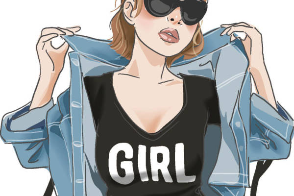 时尚潮流女孩裁片印花服装印花设计