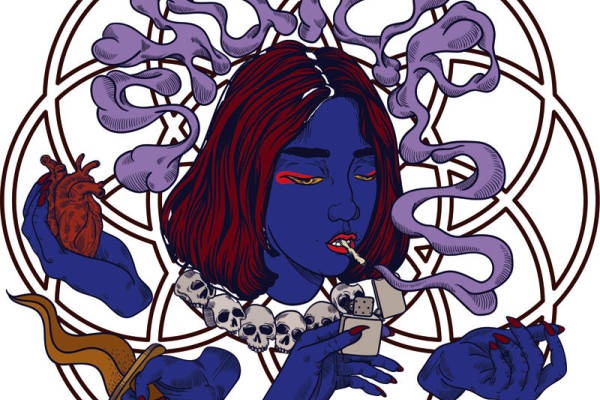 神秘元素裁片印花服装：骷髅与蛇的时尚碰撞