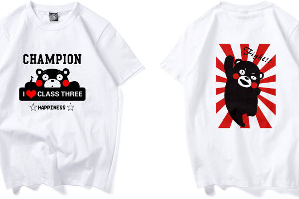 创意卡通熊裁片印花服装,活力校园风服装印花设计