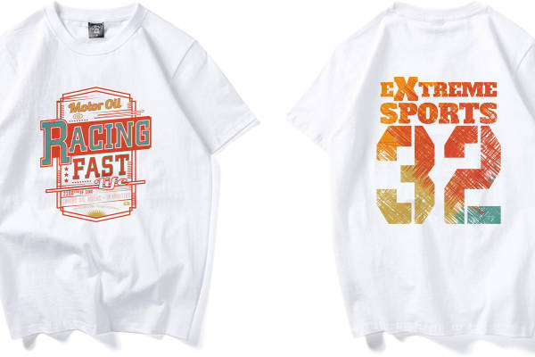 时尚运动风格裁片印花服装印花T恤，展现活力与激情