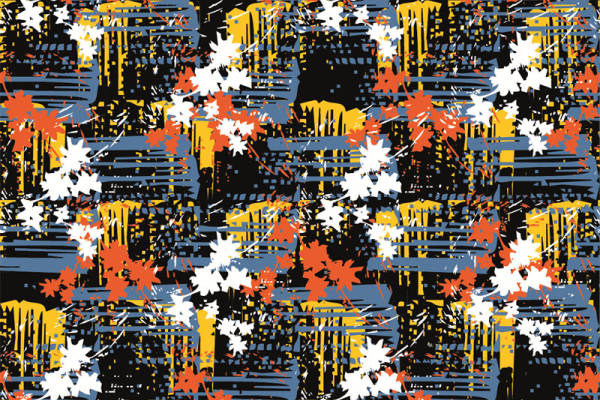 秋季枫叶图案面料印花,时尚服装印花设计