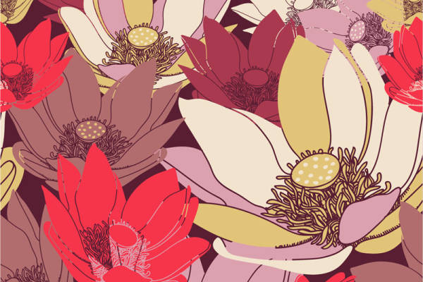 优雅花卉图案面料印花,适合春夏季节的服装印花设计