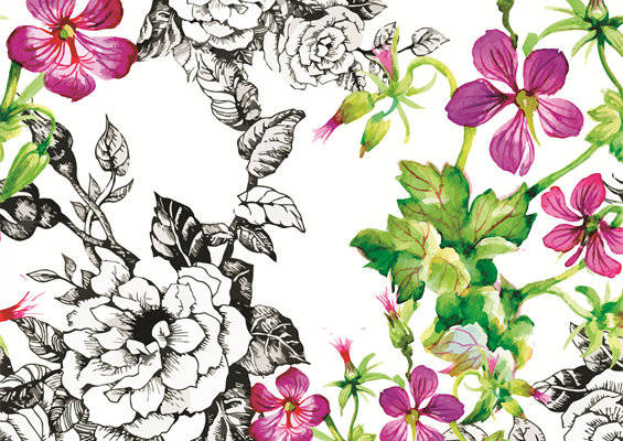 时尚花卉图案服装印花面料设计