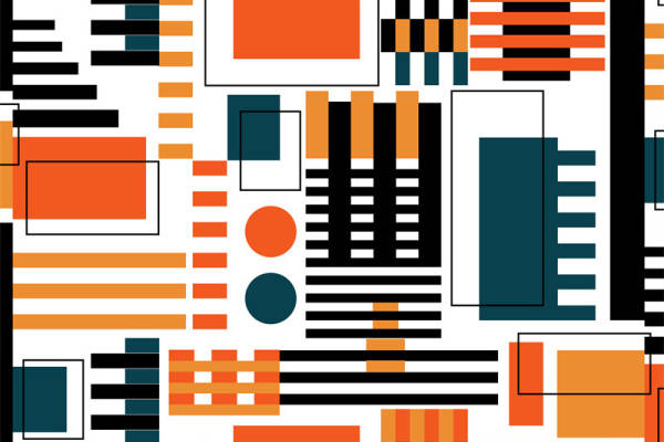 现代抽象几何图案服装印花面料设计