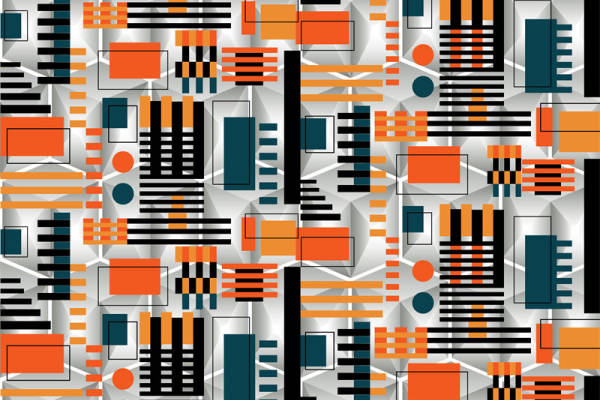 现代抽象几何图案服装印花面料设计