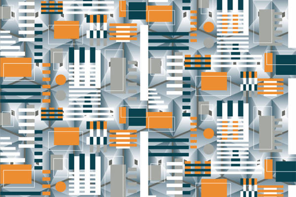 现代抽象几何图案服装印花面料设计