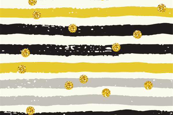 时尚现代感黑白灰金色圆点条纹服装印花面料