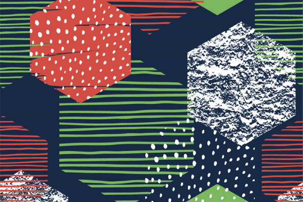 现代抽象几何图案面料印花服装印花设计