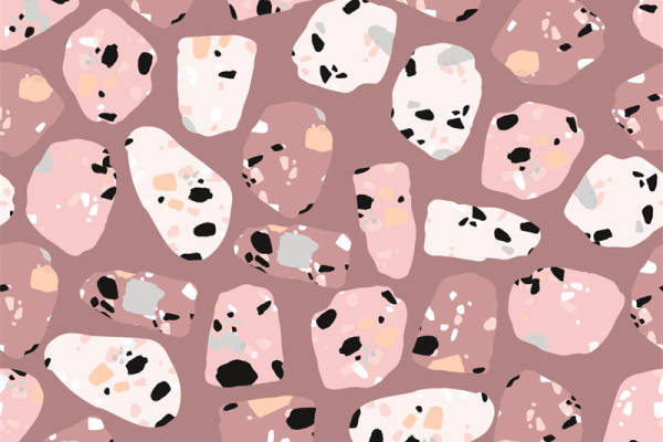 时尚粉色大理石纹理面料印花服装印花设计